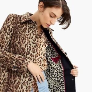 NWOT Jcrew Double Leopard Topcoat Coat Jacket